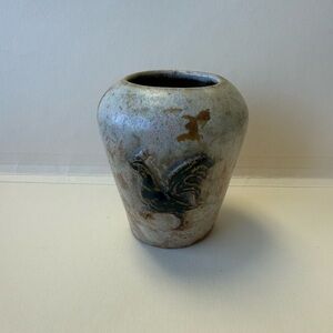 Vintage Rustic Handmade Belgian Armogres Mini Stonewear Rooster Vase